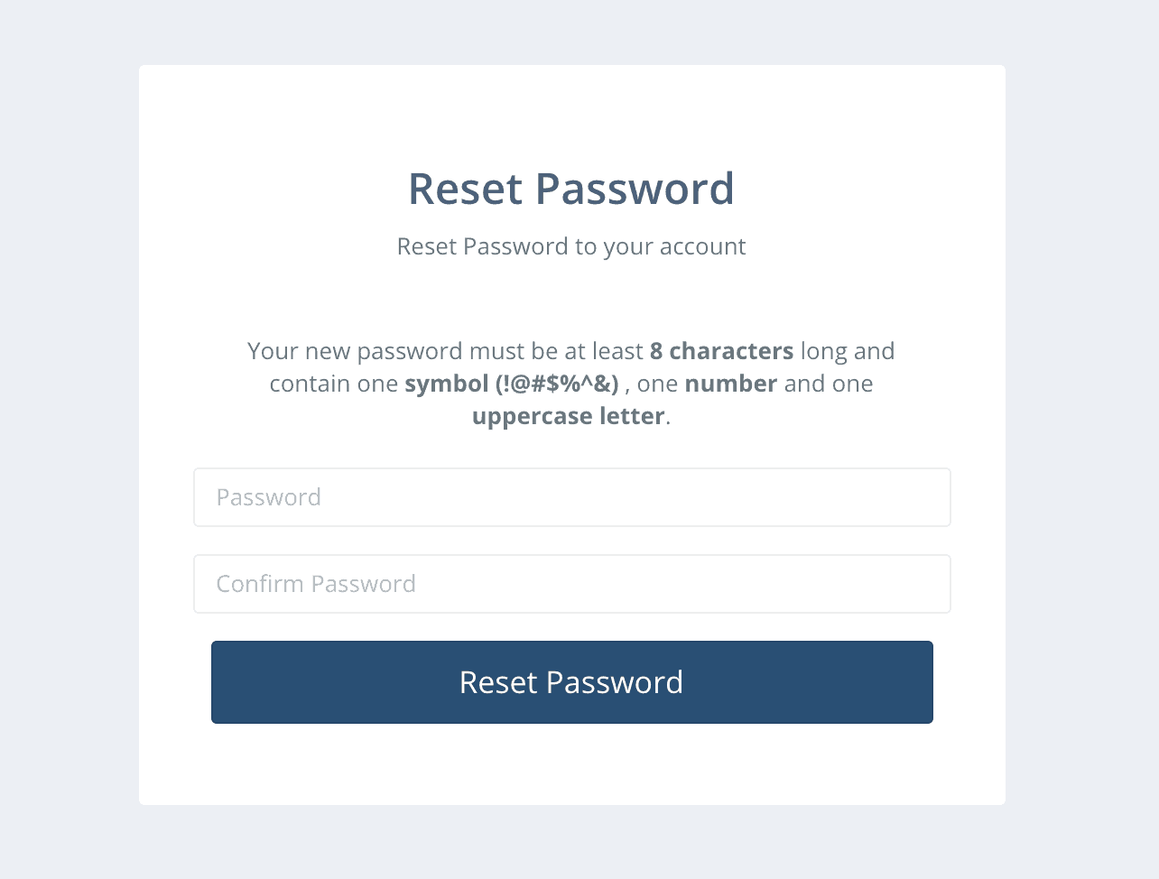 New Password Form